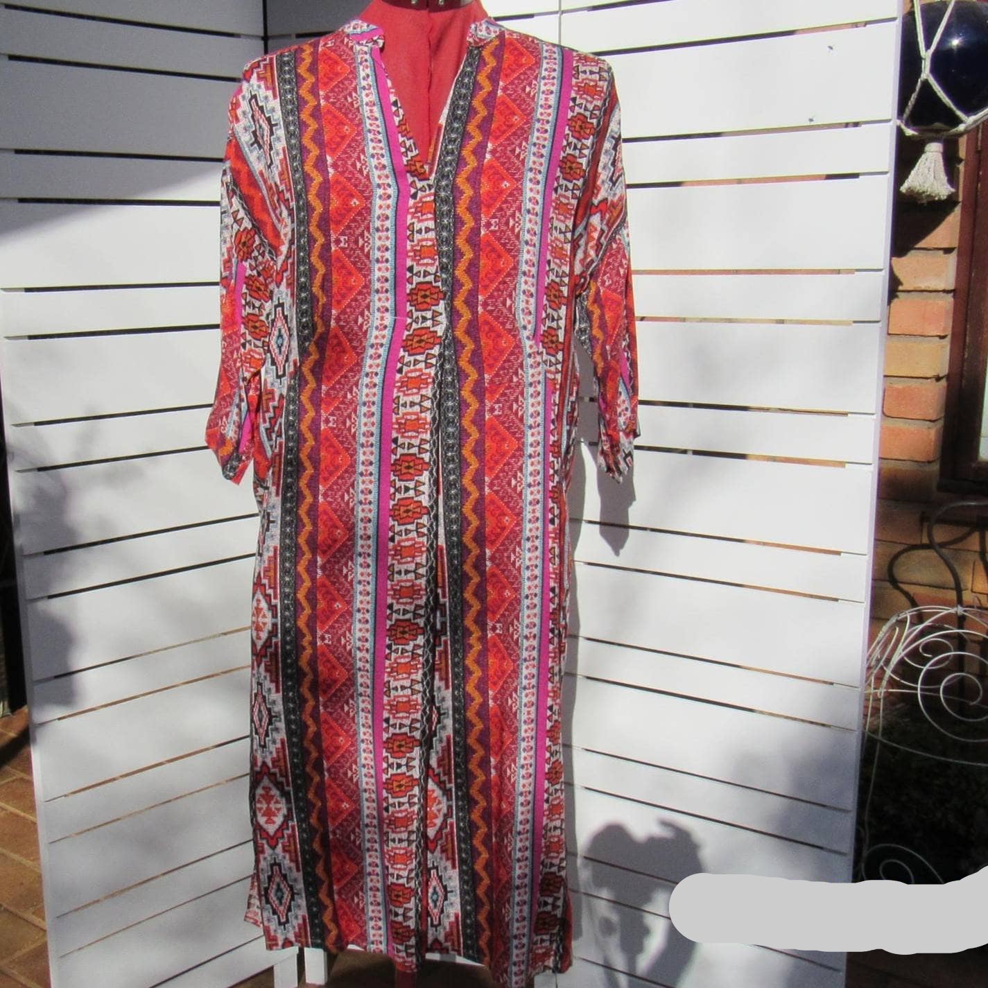 FCF25_Zoe_shirt_dress_full-bust_red_tribal_front